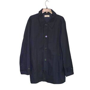 Five Four Twill Jacket Men’s Large Full Zip Button Long Sleeve Pockets Navy Blue